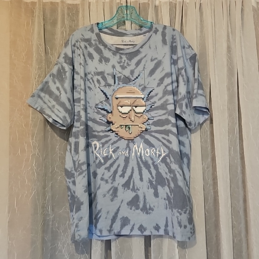 RICK and MORTY T-Shirt TIE DYE TEE ADULT SWIM / Pull & Bear / Size Oversize? L
